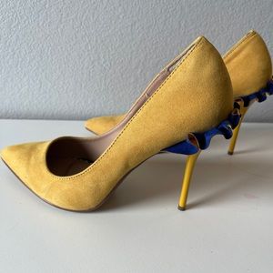 Betsey Johnson Yellow and Blue Heels
